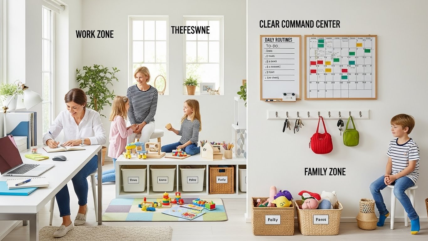 Organize busy homes with simple systems that support work, family, and daily routines.